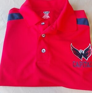 Washington Capitals NHL Red and Blue Polo. Medium